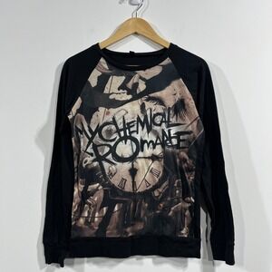 My Chemical Romance Black Parade Clock Graphic Baseball Tee Medium Punk Emo Goth